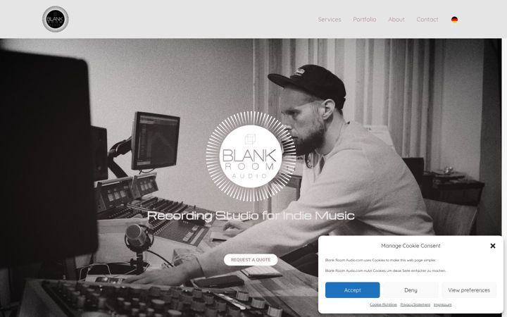 Screenshot of blankroomaudio.com