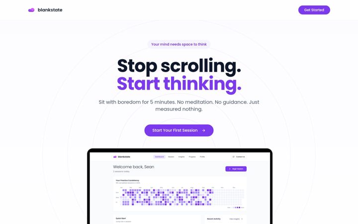 Screenshot of blankstate.app