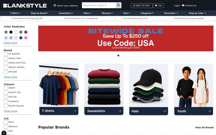 Screenshot of blankstyle.com