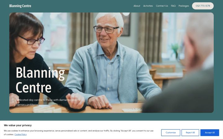 Screenshot of blanningcentre.co.uk