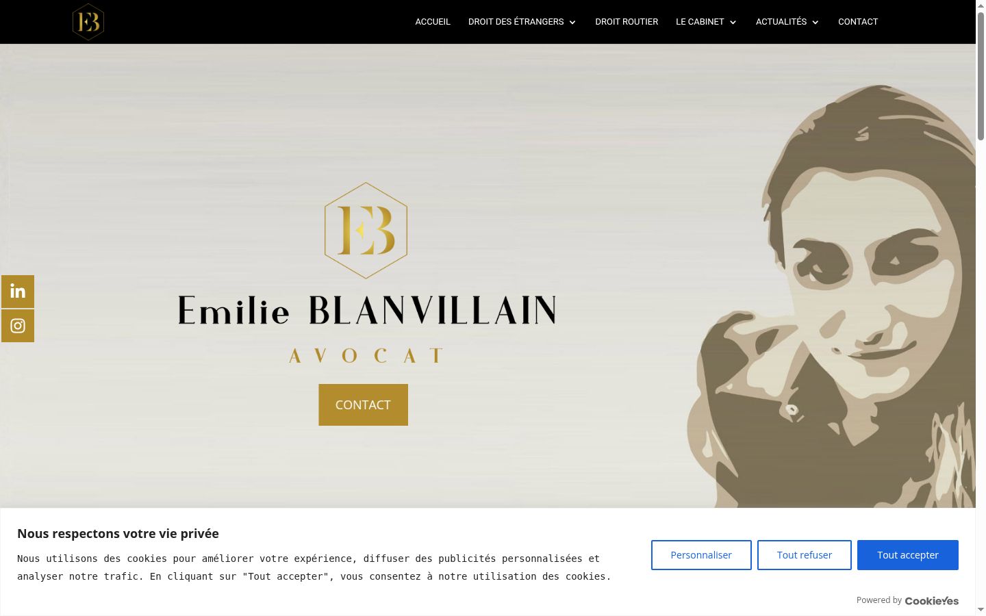Screenshot of the consent banner shown before any interaction