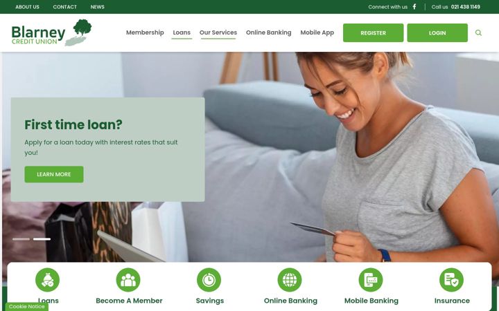 Screenshot of blarneycu.ie