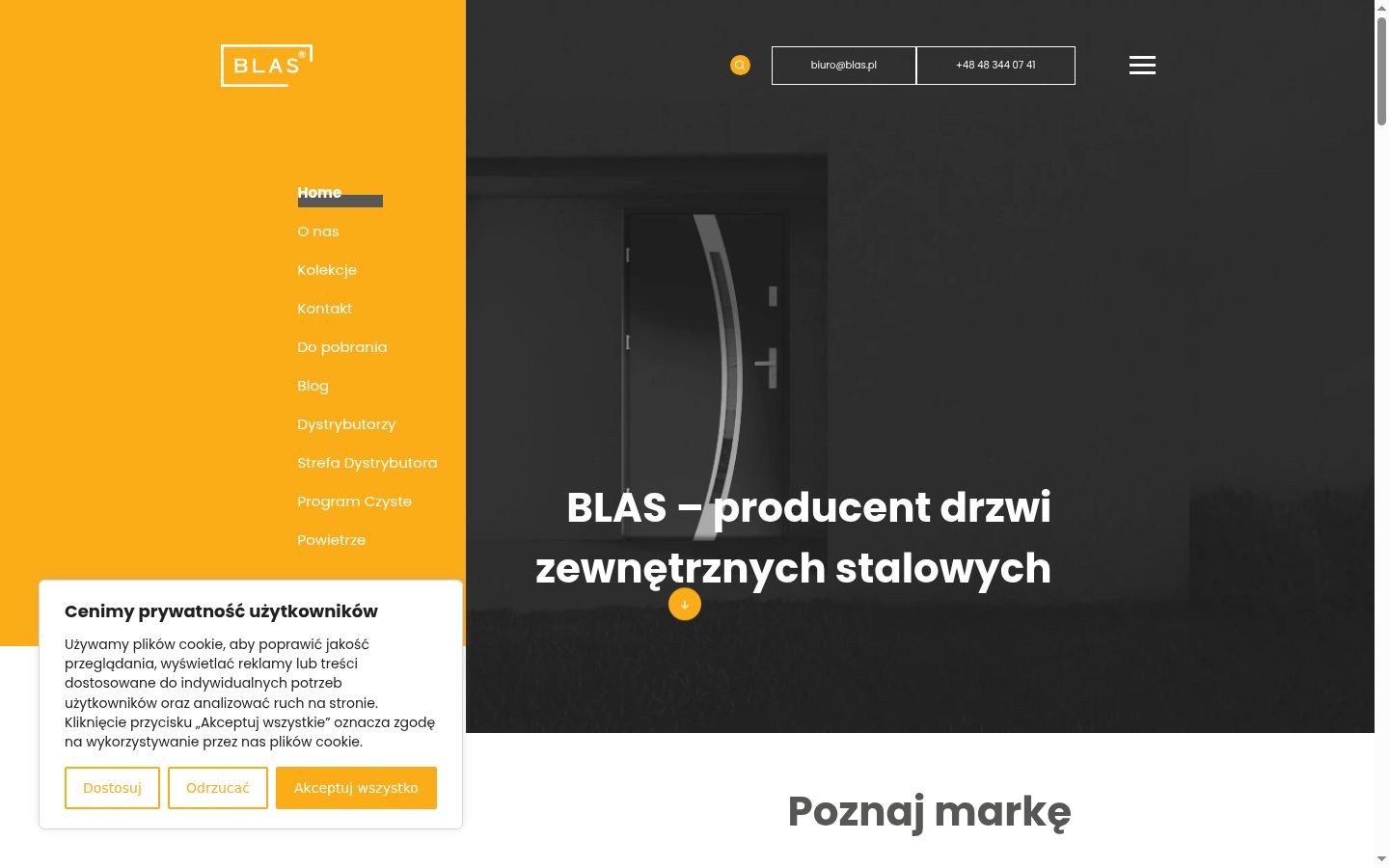 Zrzut ekranu banera zgody wyświetlanego przed jakąkolwiek interakcją
