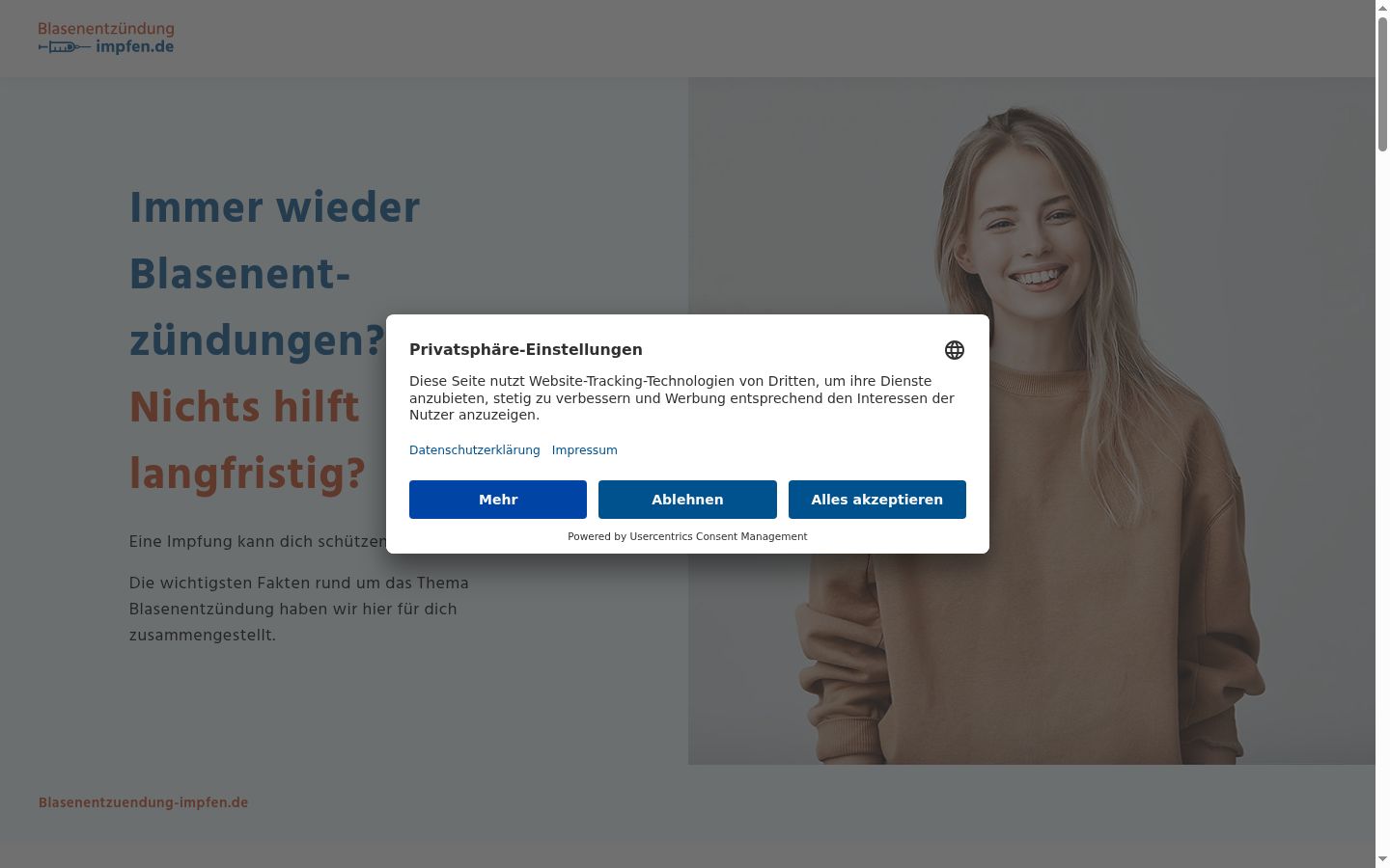 Ekrānuzņēmums ar piekrišanas baneri, kas tika rādīts pirms jebkādas mijiedarbības