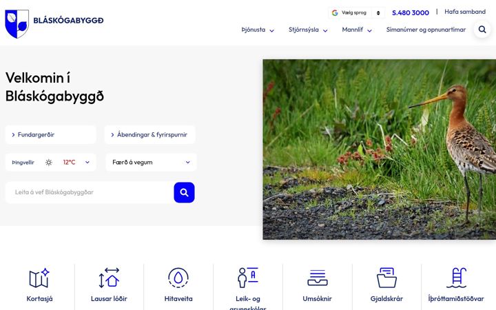 Screenshot of blaskogabyggd.is