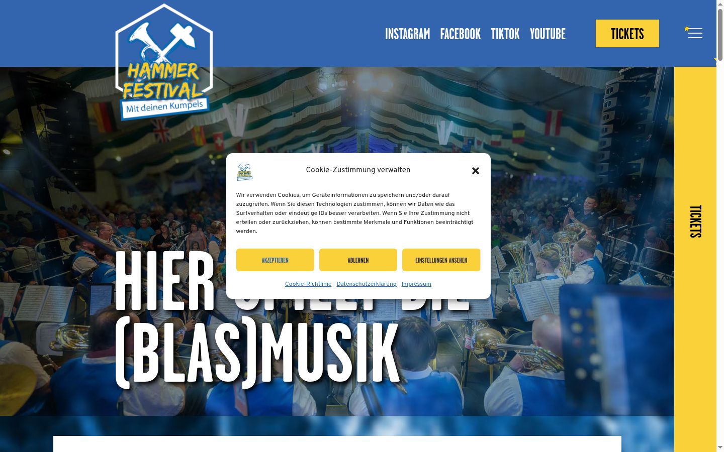 Screenshot van de toestemmingsbanner zoals getoond vóór enige interactie