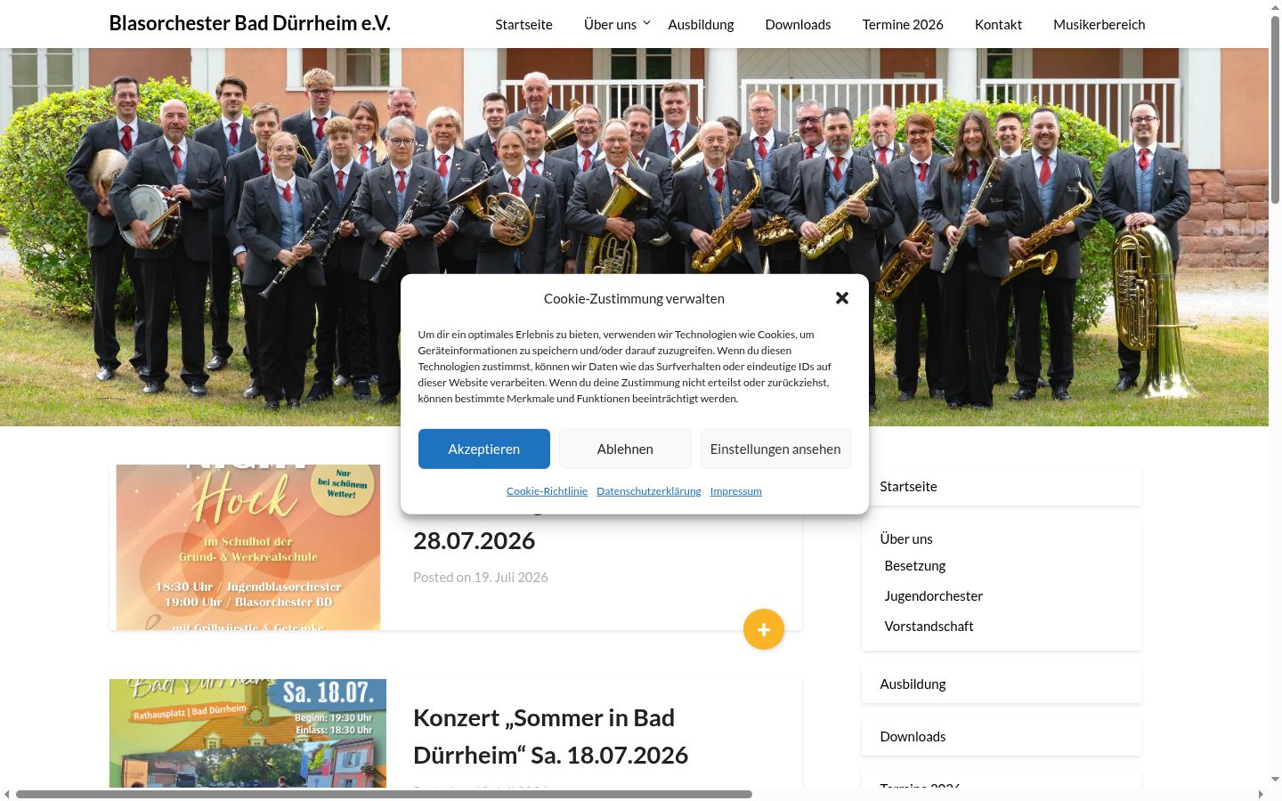 Screenshot van de toestemmingsbanner zoals getoond vóór enige interactie