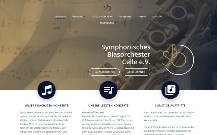 Screenshot of blasorchester-celle.de