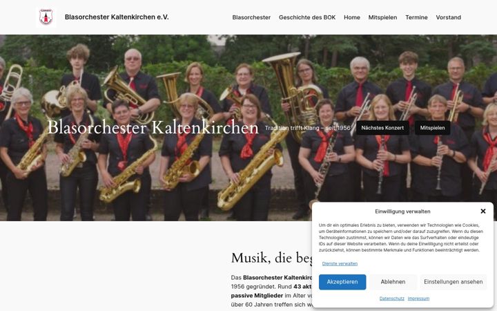 Screenshot of blasorchester-kaltenkirchen.de