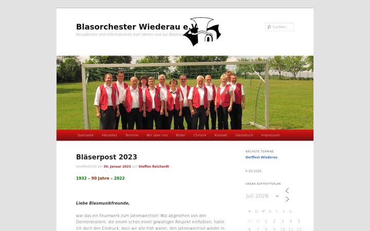 Posnetek zaslona blasorchester-wiederau.de