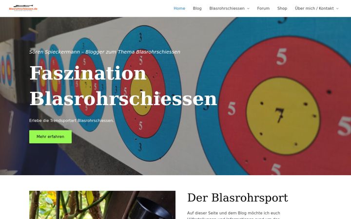 Екранна снимка на blasrohrschiessen.de