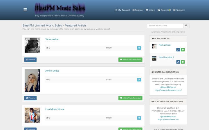 Screenshot of blastfmmusicsales.com