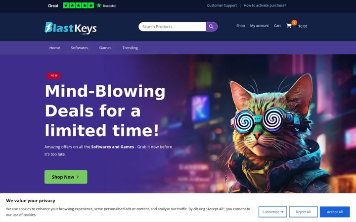 Screenshot of blastkeys.com