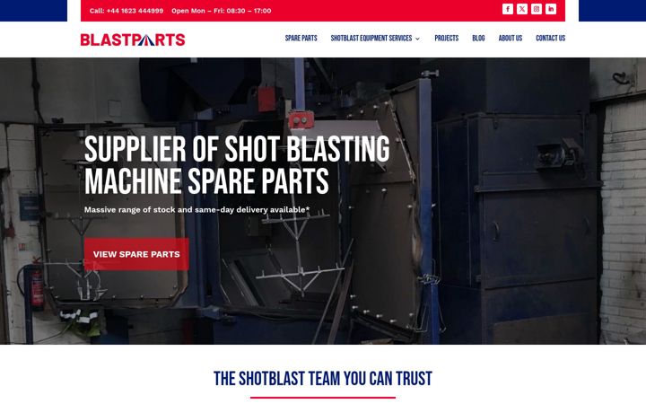 Screenshot of blastparts.co.uk