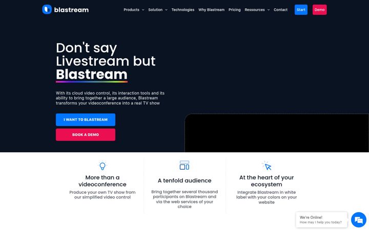 Screenshot of blastream.com