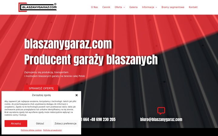 Screenshot of blaszanygaraz.com
