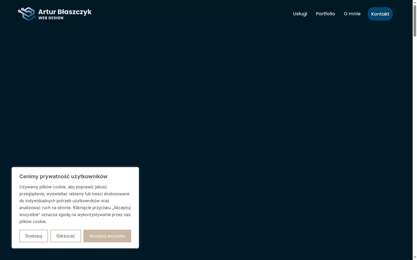 Captura de ecrã do banner de consentimento apresentado antes de qualquer interação