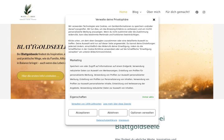 Screenshot von blattgoldseele.com