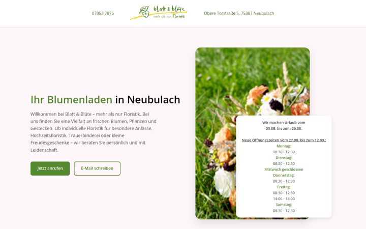 Screenshot of blattundbluete-neubulach.de