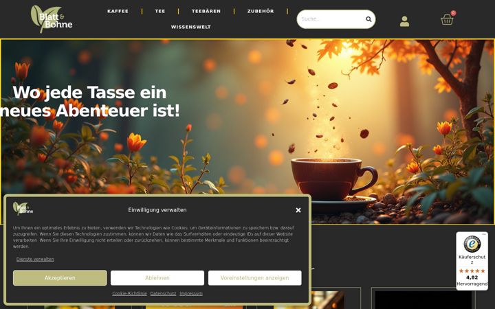 Screenshot di blattundbohne.de