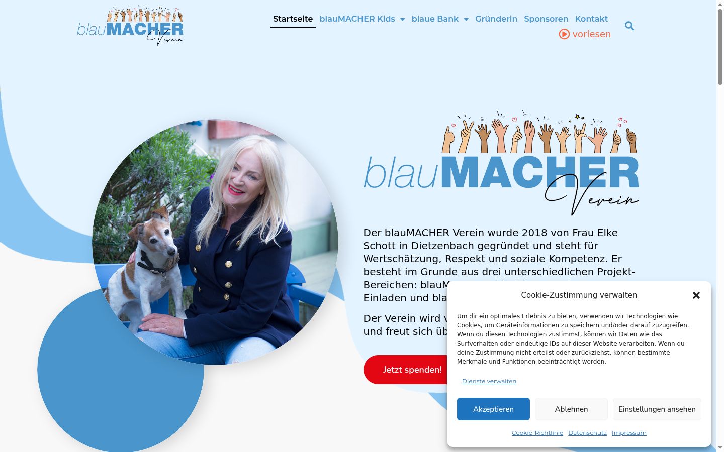 Capture d'écran de la bannière de consentement affichée avant toute interaction