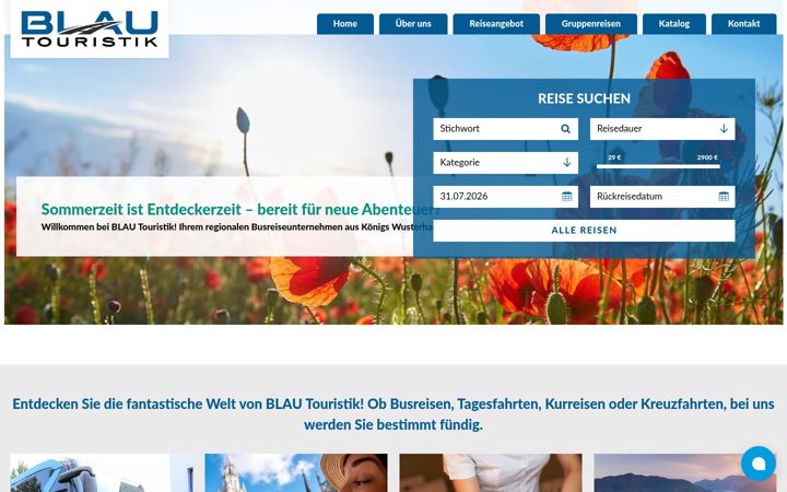 Screenshot of blau-touristik.de