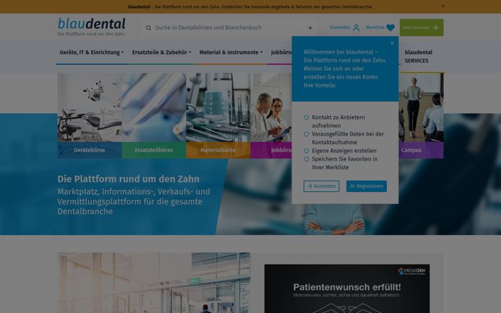 Képernyőkép: blaudental.de