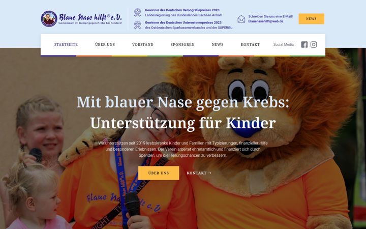 Screenshot of blauenasehilft.de