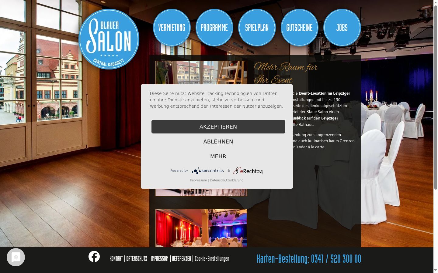 Screenshot of the consent banner shown before any interaction