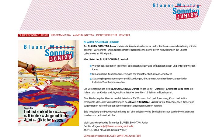 Screenshot of blauer-sonntag-junior.de