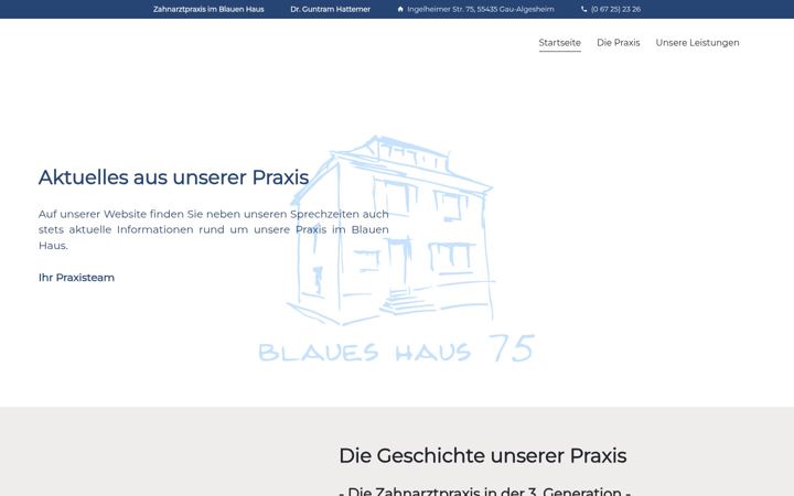 Screenshot of blaueshaus75.de