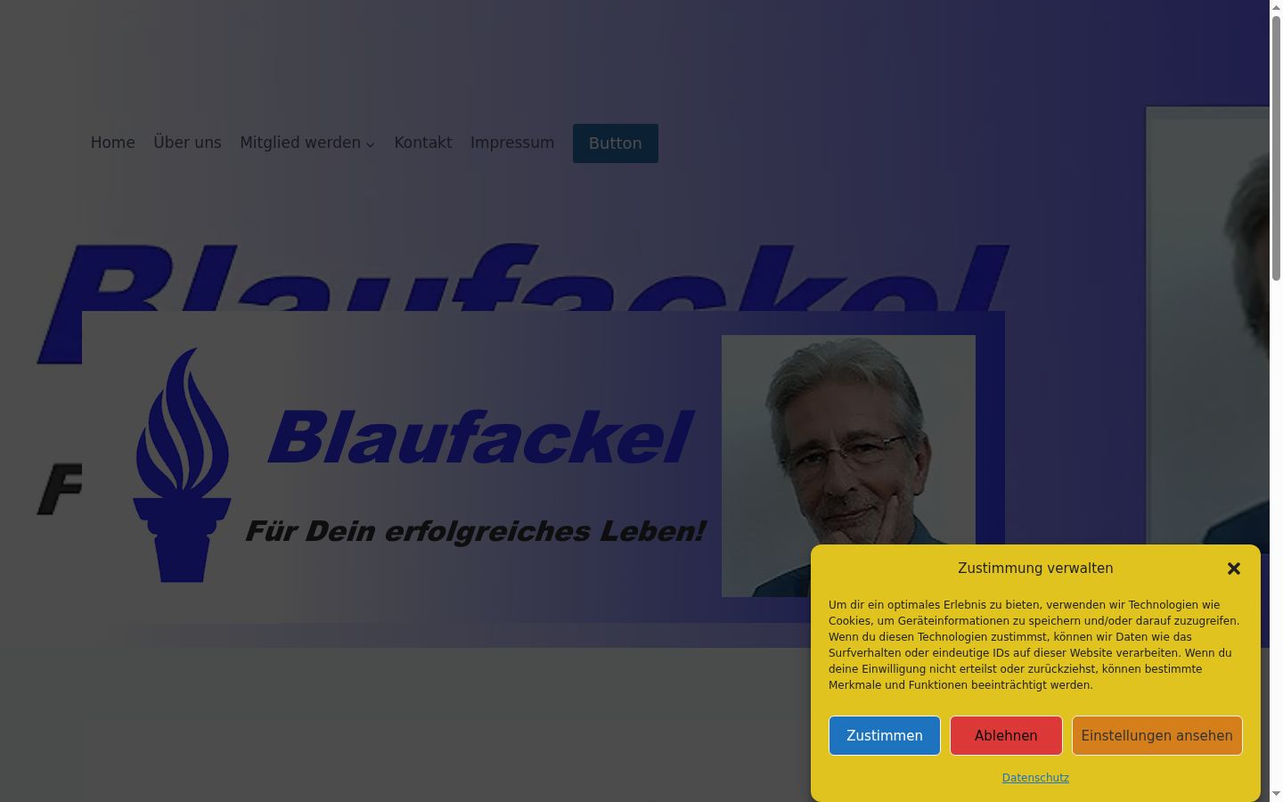 Screenshot del banner di consenso mostrato prima di qualsiasi interazione