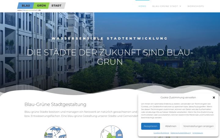 Screenshot of blaugruenestadt.de