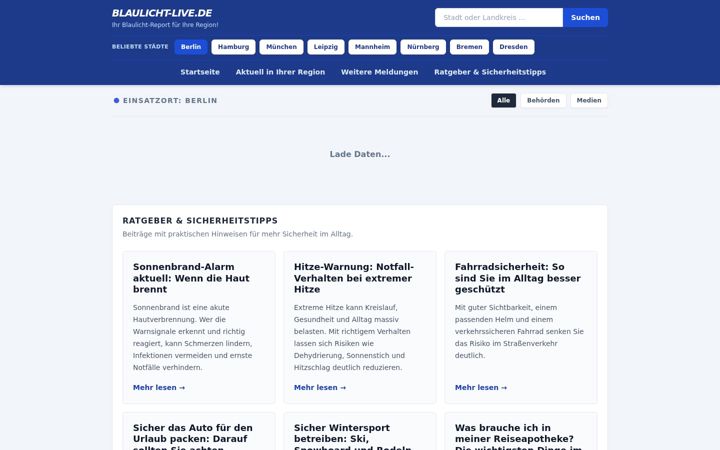 Screenshot of blaulicht-live.de