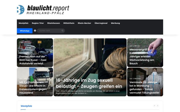 Screenshot of blaulichtreport-rlp.de