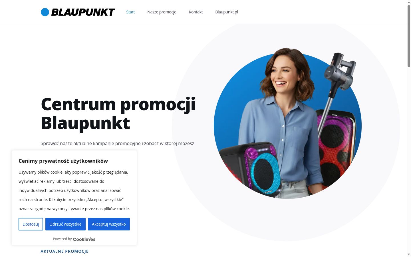 Sutikimo reklamjuostės, rodytos prieš bet kokią sąveiką, ekrano kopija