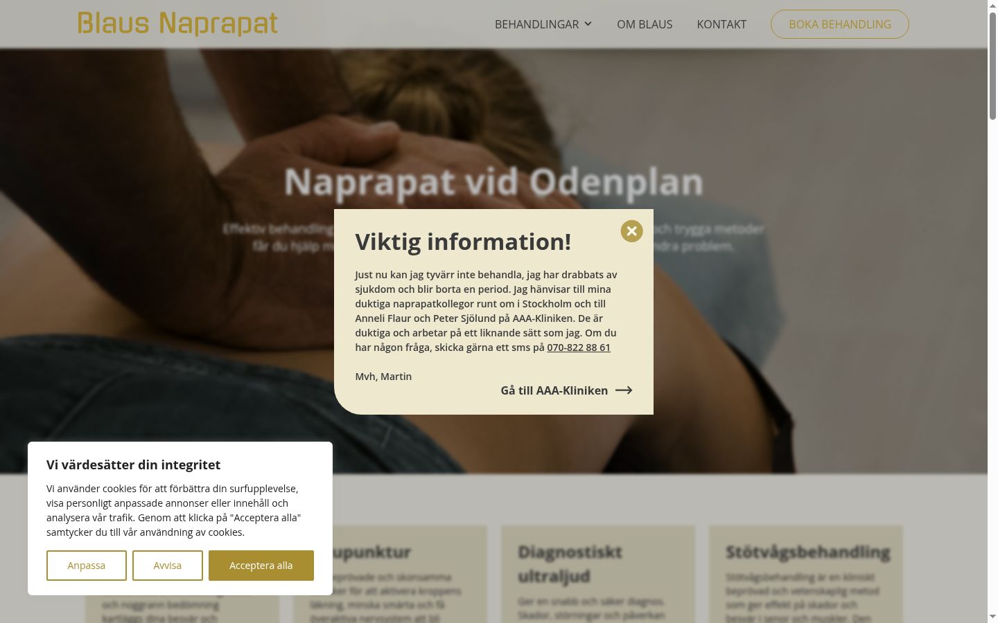 Ekrānuzņēmums ar piekrišanas baneri, kas tika rādīts pirms jebkādas mijiedarbības