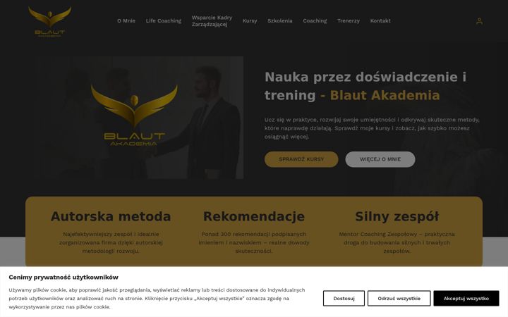 Captură de ecran a blautakademia.pl
