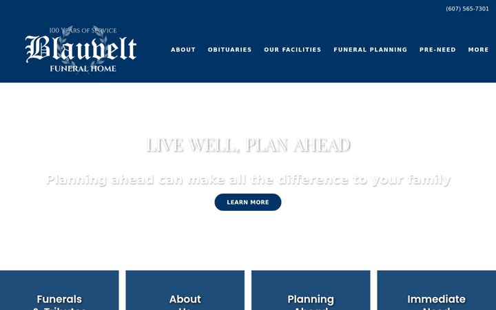 Screenshot van blauveltfuneralhome.com