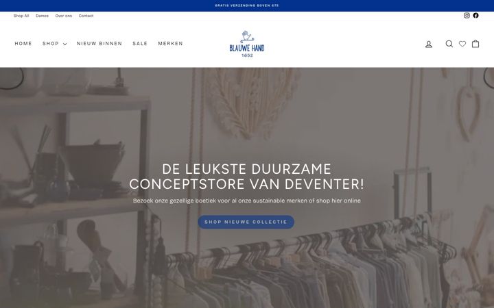 Screenshot di blauwehand1652.nl