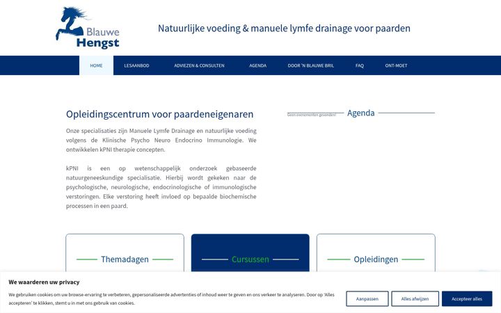 Screenshot di blauwehengst.nl