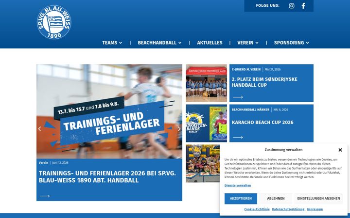 Screenshot di blauweiss90-handball.de