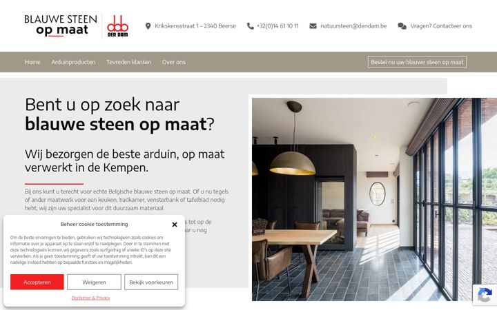 Screenshot di blauwesteenopmaat.be