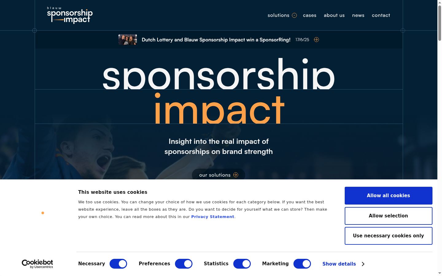 Screenshot of the consent banner shown before any interaction