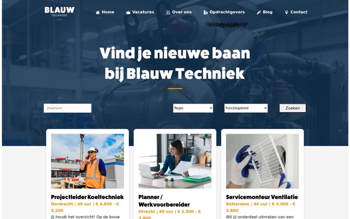 Screenshot of blauwtechniek.nl