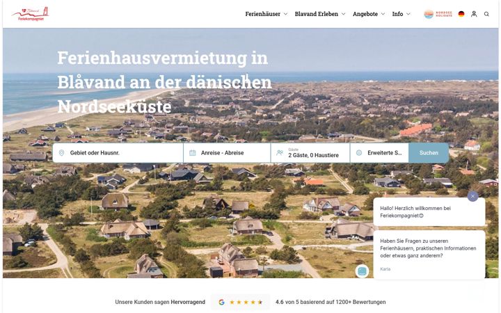 Zrzut ekranu blavandstrand.de
