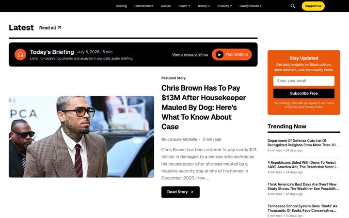 Екранна снимка на blavity.com