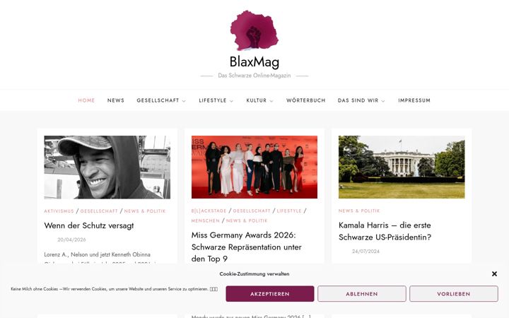 Screenshot van blaxmag.de