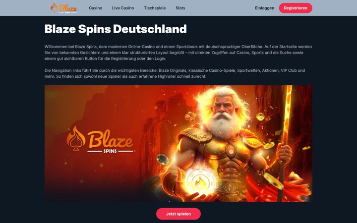 Screenshot of blaze-spins.de