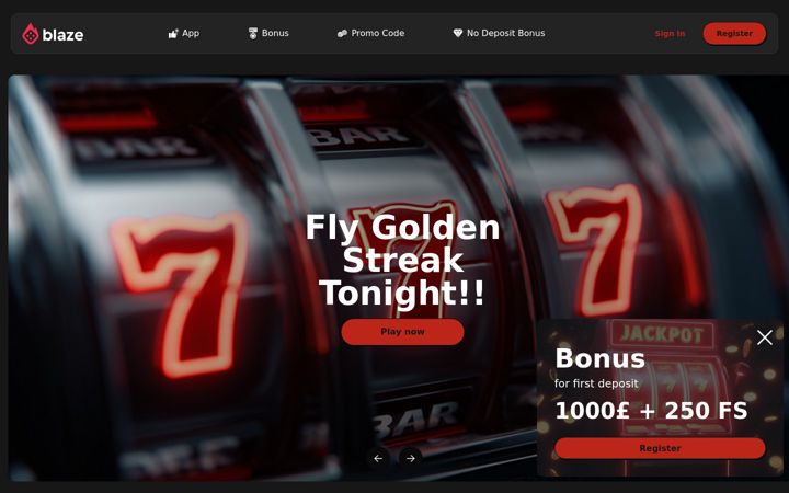 Screenshot of blazecasino.io